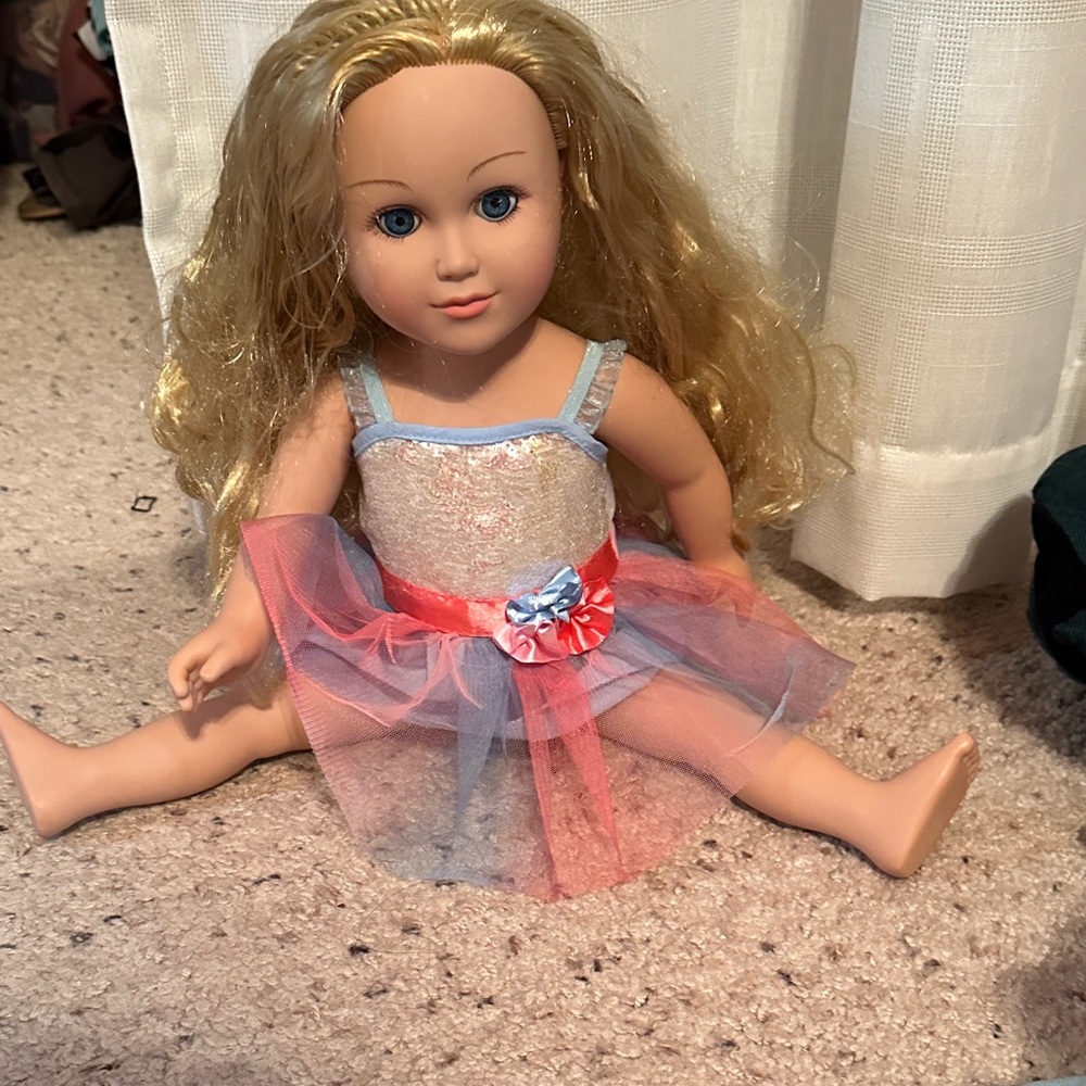 Blonde Doll with Multicolor ballet  Dress